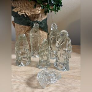 Glass Nativity Figurine Set